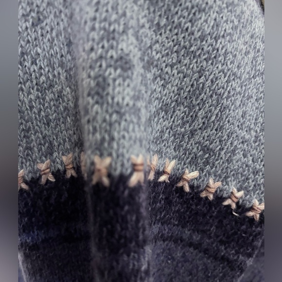 Vintage 90’s Blue Leaf Embroidered Cottagecore Cardigan - Picture 7 of 9